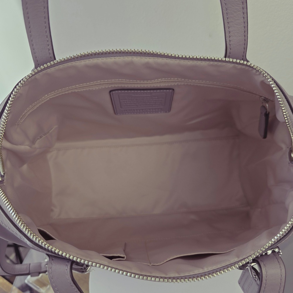 Coach Taylor East West Satchel Lavender Purple Leather Shoulder Bag - Picture 7 of 13